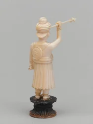 黒のポーン、チェスの駒、インド、1820年頃