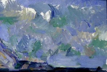 La montagne Sainte Victoire "の空のディテール。ポール・セザンヌ（1839-1906）の絵画