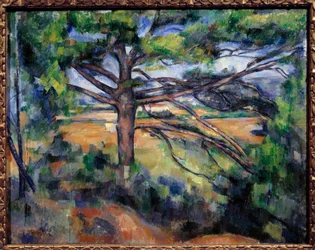 エクスの近くの大きな松 ポール・セザンヌ（1839-1906）の絵画 1890年 日。0,73x0,92 m サンクトペテルブルク、エルミタージュ美術館 - エクスの近くの大きな松 - 絵画 ポール・セザンヌ（1839-1906）、キャンバスに油彩（73x92cm）。