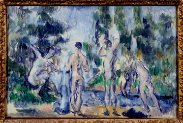水浴客 ポール・セザンヌ（1839-1906）の絵画 1890-1900日0.22x0.33 m パリ、オルセー美術館