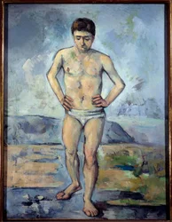 The Bather 絵画 Paul Cezanne (1839-1906) 1885 Sun.1,27x0,96 m ニューヨーク、近代美術館