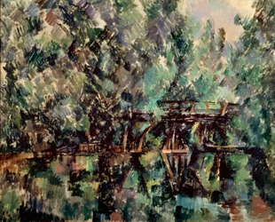 池にかかる橋、c1898。
