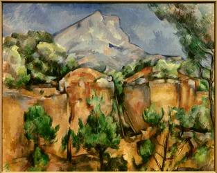 La montagne Sainte Victoire ポール・セザンヌ（1839-1906）の絵画 1897年 日。0.54×0.81m ボルチモアMuseum Of Art - Mont Sainte-Victoire Seen from the Bibemus Quarry.ポール・セザンヌ(1839-1906)の絵画、1897年頃。0.54 x 0.81 m. ボルチモア美術館、B