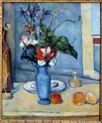 Le vase bleu ポール・セザンヌ（1839-1906）の絵画 1885年 薄暗い。0,61x0,5 m パリ、オルセー美術館 - 青い花瓶。ポール・セザンヌ（1839-1906）による絵画 1885年0.61×0.5 m パリ、オルセー美術館