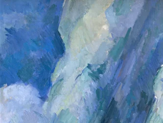 大入浴者、1900年から2006年の油彩、2052年のキャンバスのディテール