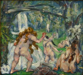 「3人の水浴」 ポール・セザンヌ（1839-1906）の絵画 1875年 油彩・キャンバス サイズ 30,5x33cm 個人蔵