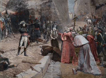 ブティニーの絵画によるパヴィア包囲戦 - 第一次対仏大同盟：1796年4月23日と24日、第一次イタリア戦役（1796-1797年）中のナポレオンのフランス軍に対するパヴィア（イタリア）住民の蜂起、ポール＝エミール・ブティニーの絵画による