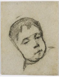 子どものエミール・ゴーギャン、枕に頭をのせて、1875-76年頃