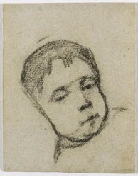 子供の頃のエミール・ゴーギャン、枕元、c。 1875-1876。