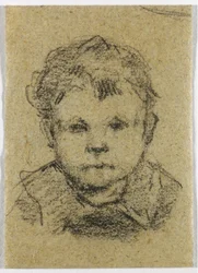 子どものエミール・ゴーギャン、襟付きシャツを着て、1875-76年頃