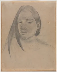 タヒチアンウーマンの頭、1891年。