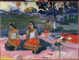 ""Nave Nave Moe" (聖なる春: 甘い夢) Paul Gauguin (1848-1903) (ポスト印象派) による絵画 1894 Dim. 73x98 cm サンクトペテルブルク、エルミタージュ美術館