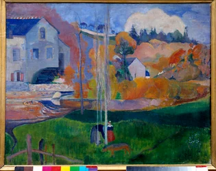 Paysage de Bretagne, le moulin david（ブルターニュの風景、ダヴィッドの搾り場）Paul Gauguin（1848-1903）の絵画。