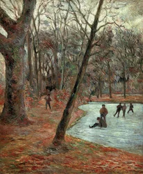 フレデリクスベリ公園のスケーターたち par Gauguin, Paul Eugene Henri (1848-1903).キャンバスに油彩、サイズ：65x54