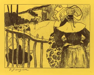 ボルピニスイート：ゲートでブルターニュの女性バリエールアラバリエール、1889年。
