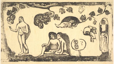 女性、動物、そして葉、1898年。