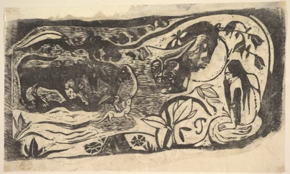 角のある木版画、1898-99年。