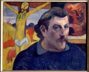 黄色いキリストの自画像。ポール・ゴーギャン（1848-1903）の絵画