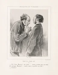 マスクと顔：こことそこに、1850年代。