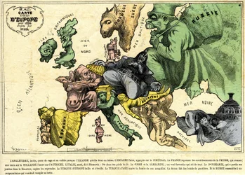1870年のヨーロッパのDrolaticマップ
