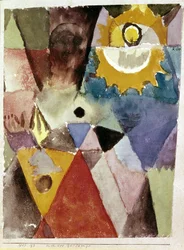 Em frente ao lampião a gás - Aquarela