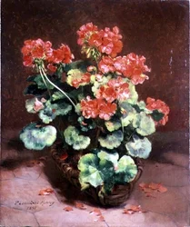 バスケットの花