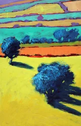 Cotswold Way close up 1 (アクリル、ボード)