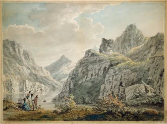 ドルバーダーン城とスランベリス湖、1764年