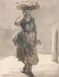 London Cries: A Girl with a Basket in Her Head ("Lights for the Cats, Liver for the Dogs")