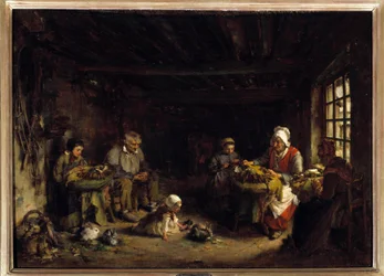 AsnieresのDentellieres。ポール・ソイヤー（1823-1903）の絵画。パリ、レジオンドヌール美術館（Musee de la Legion d