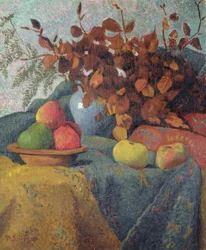 リンゴと紅葉の静物、1910