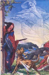 怒り！怒り！そこに、暴君、そこにハーク！ Hark！、The Tempest、1908のイラスト