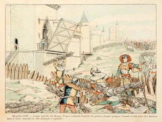 セオドア・カフ著、ポール・デ・セマン（1855-1915）絵の『ジャンヌ・ダルク』からの引用。7月10日