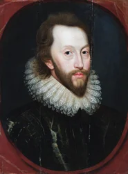 紳士の肖像（油彩・パネル）