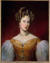 ブルボン家・シシリー家の王女でベリー公爵夫人のマリー・カロリーヌの肖像（1798-1870） 絵画：ポーラン・ゲラン（1783-1855） 1819年 Sun.0.69×0.54メートル