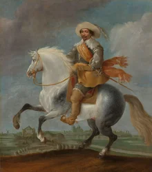セルトーヘンボスの要塞の外で馬に乗ったフレデリック・ヘンドリック王子、1629年