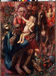 「聖家族」 パヴェル・ニコラエヴィチ・フィロノフ作（1883-1941） 1914年 国立ロシア美術館、サンクトペテルブルク、ロシア