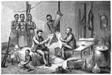 中央アフリカで新聞を受け取るリヴィングストンとスタンリー、1871～1873年