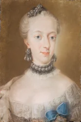 ジュリアン マリー 1729 ～ 1796 年の肖像画、デンマークとノルウェーの女王、18 世紀半ば。