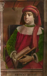 バルトロ、ラテン語名バルトルス・デ・サクソフェラート（1313-1356年）。寸法：95x57、1473-1475年頃、マルケ国立美術館、ウルビーノ