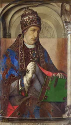 聖グレゴリー1世の肖像、c.1473-1475（木の油）
