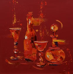 赤の静物画、2005年（油彩・キャンバス