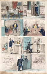 The Seven Ages of Drink, pub.c. 1872 (手彩色のエングレービング)