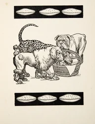Of Two Evils Choosing the Least, from A Hundred Anecdotes of Animals, pub.1924年（彫刻