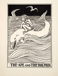 猿とイルカ、イソップの百寓話、pub.1903から