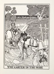 フォンテーヌ寓話集』より「泥沼のカーター」。1905年（彫刻