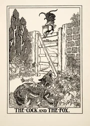 コックとキツネ、イソップの百寓話、pub.1903から