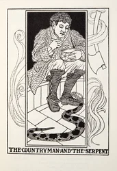 Fontaine Fablesのパブ、カントリーマンとサーペント。 1905