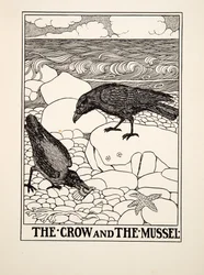 カラスとムール貝、イソップの百寓話、pub.1903