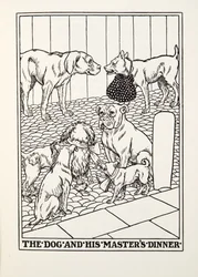 犬と彼のマスターズディナー、フォンテーヌ寓話、パブから。 1905